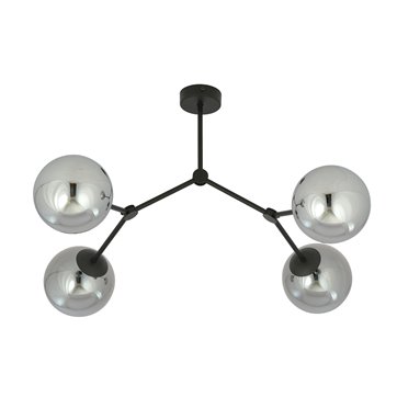 Lampa sufitowa SPACE 4 BL/GRAFIT kule klosze czarna/grafit
