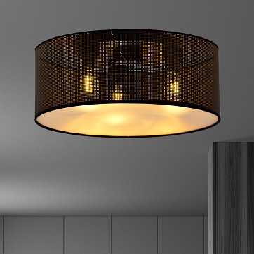 Lampa sufitowa ASTON 3 BLACK/GOLD abażur, czarno/złoty