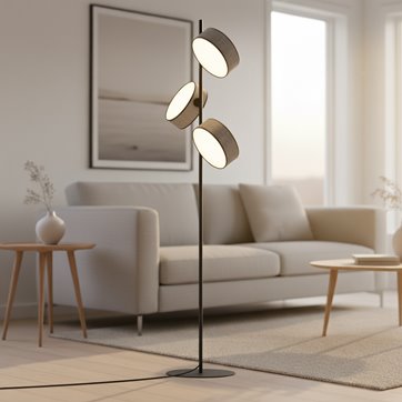 Lampa podłogowa DRUMZ LP3 GRAY nowoczesna, szara, abażur