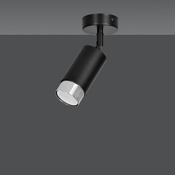 Lampa sufitowa HIRO 1 BL/CHROME tuby metal, czarny/chrom