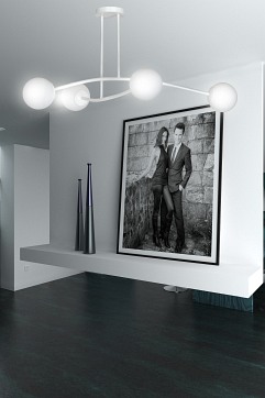 Lampa sufitowa HALLDOR 4 WHITE klasyczna klosz biała