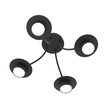 Lampa sufitowa ENSO 4 BL BLACK plafon, czarna, metal, loft