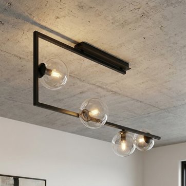 Lampa sufitowa SOMA 4 BL TRANSPARENT nowoczesna, klosze
