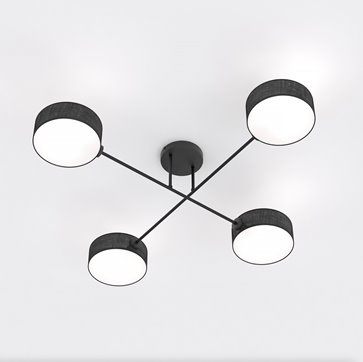 Lampa sufitowa MAGA 4 BLACK plafon, czarna, abażur