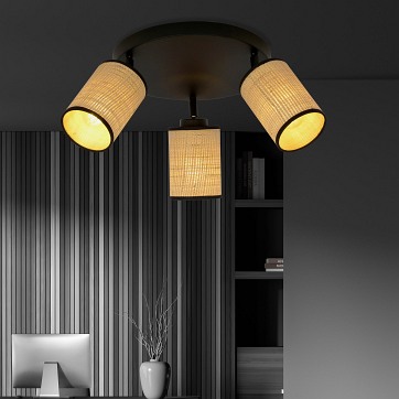 Lampa sufitowa YOGA 3 PREMIUM BLACK nowoczesna, boho, rattan