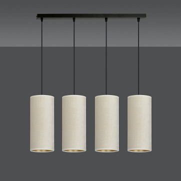 Lampa wisząca BENTE 4 BL WHITE abażur welur biały