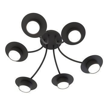 Lampa sufitowa ENSO 6 BL BLACK plafon, czarna, metal, loft