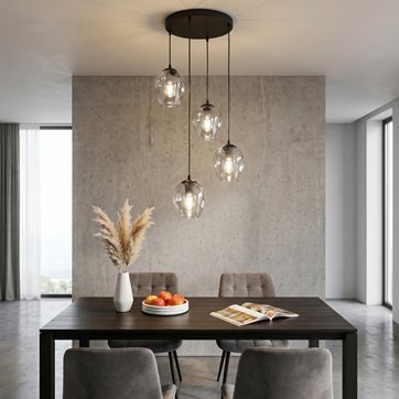 Lampa wisząca ISTAR 4 BL PREMIUM GRAFIT loft klosz grafit
