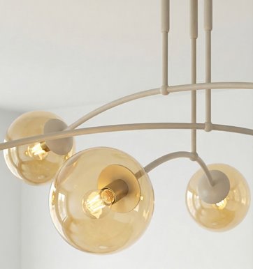 Lampa sufitowa PREGOS 6 MOKKA AMBER klasyczna, klosz, beżowa