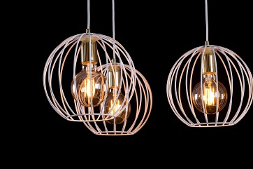 Lampa wisząca ALBIO 1 WHITE nowoczesna, loft, biało/złota