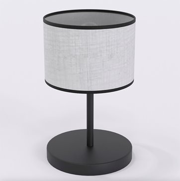 Lampka nocna ECO LN1 GRAY abażur, szara, klasyczna