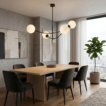 Lampa sufitowa HUNTER 4 BLACK/GRAFIT klosze czarna/grafit