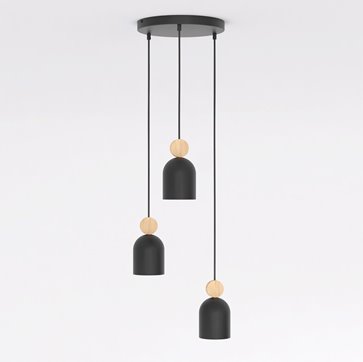 Lampa wisząca MESI 3PREM BLACK nowoczesna, czarna, metal