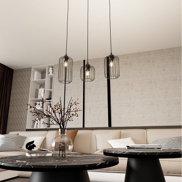 Lampa wisząca VANDER 3 BL loft, nowoczesna, czarna