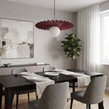 Lampa wisząca UMBRA 1 BURGUNDY nowoczesna, metal, fala
