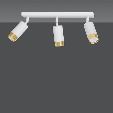 Lampa sufitowa HIRO 3 WH/GOLD tuby, metal, biało/złota