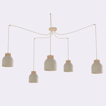 Lampa wisząca KRU 5 MOKKA nowoczesna, beżowa, metal, pająk