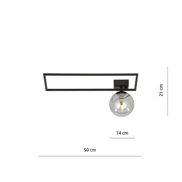 Lampa sufitowa IMAGO 1A BL GRAFIT loft, klosz, czarna/grafit