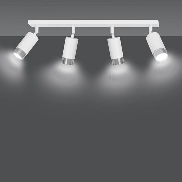 Lampa sufitowa HIRO 4 WH/CHROME tuby, metal, biały/chrom
