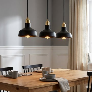 Lampa wisząca IBOR 3 BLACK wyjątkowa regulowana czarno/złota