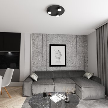 Lampa sufitowa BOLX 3 BL BLACK plafon, czarna, metal, loft