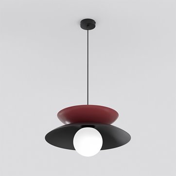 Lampa wisząca NAGOYA 1 BL BURGUNDY loft, burgund, metal