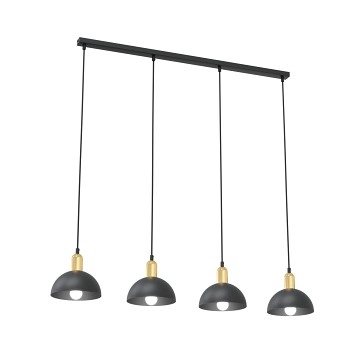 Lampa wisząca MOTO 4 BL, loft, metal, czarna, złota