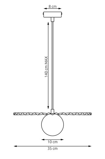 Lampa wisząca UMBRA 1 MOKKA nowoczesna, beżowa, metal, fala