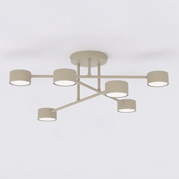 Lampa sufitowa HALO 6 MOKKA minimalistyczna, beżowy, metal