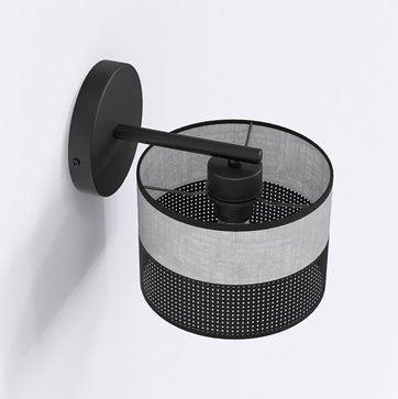 Kinkiet KARBON K1 BL GRAY klasyczny, abażur, szary