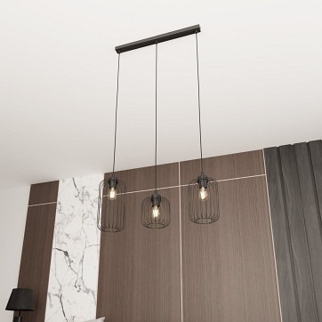 Lampa wisząca VANDER 3 BL loft, nowoczesna, czarna
