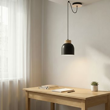 Lampa wisząca KRU 1 BLACK nowoczesna, czarna, metal, pająk