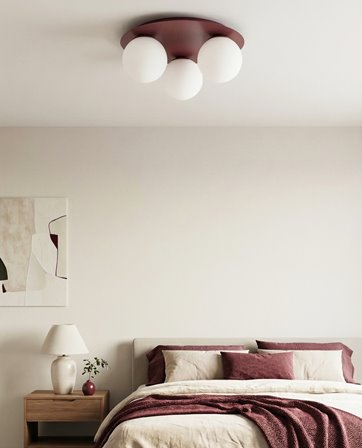 Lampa sufitowa SOLAR 3 BURGUNDY OPAL nowoczesna, burgundowa