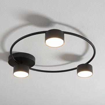 Lampa sufitowa LUCIO 3 BL BLACK plafon, czarna, metal, loft