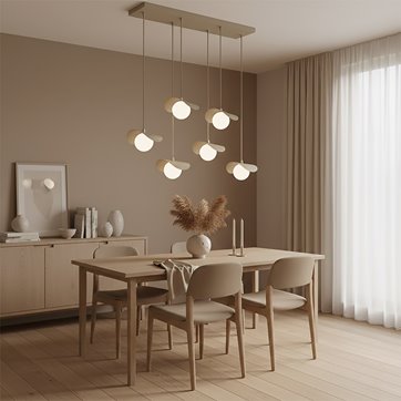 Lampa wisząca RITUAL 6 MOKKA nowoczesna, beżowa, metal