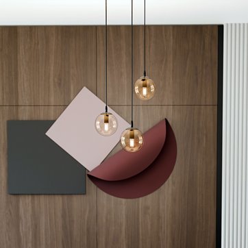 Lampa wisząca COSMO 3 BL PREMIUM MIODOWY loft, klosz miodowy