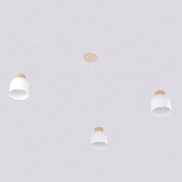 Lampa wisząca KRU 3 WHITE nowoczesna, biała, metal, pająk