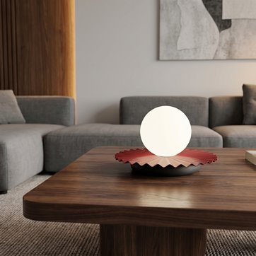 Lampka nocna UMBRA LN1 BURGUNDY metal, nowoczesna, fala