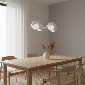Lampa wisząca BOOM 4 WHITE nowoczesna, biała, metal