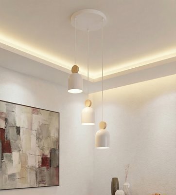 Lampa wisząca MESI 3PREM WHITE nowoczesna, biała, metal