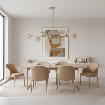 Lampa wisząca MAGNUS 8 MOKKA AMBER nowoczesna, klosz miodowa