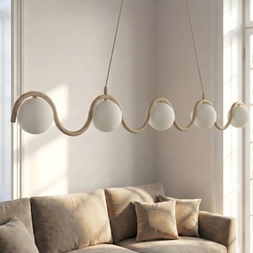 Lampa wisząca SINUS 5 MOKKA OPAL nowoczesna, beżowa, metal