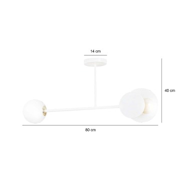 Lampa sufitowa MINERVA 2 WHITE oryginalna klosz biała