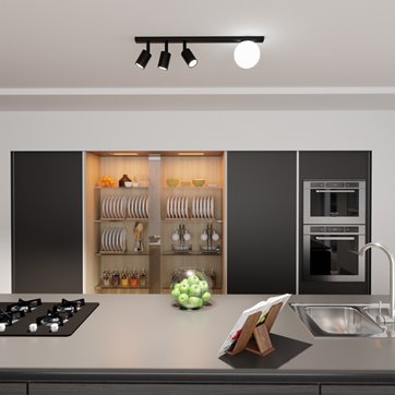 Lampa sufitowa BASTER 4 BLACK nowoczesna, minimalistyczna