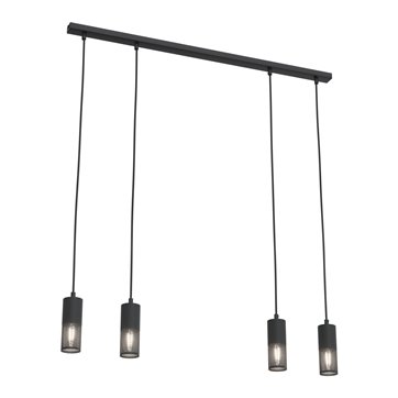 Lampa wisząca MELT 4 BL loft, tuba, czarna