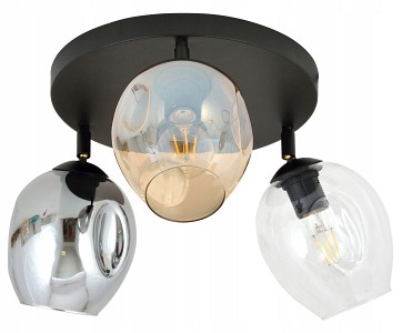Lampa sufitowa FLOW 3 PREMIUM MIX loft czarna kolor mix