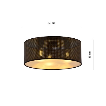 Lampa sufitowa ASTON 3 BLACK/GOLD abażur, czarno/złoty