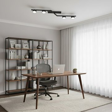 Lampa sufitowa SKAN 4 BLACK plafon, czarna, metal