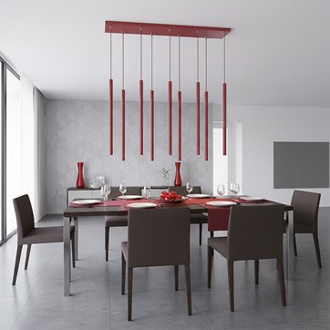 Lampa wisząca SELTER 9 BURGUNDY glamour, sople, burgundowa