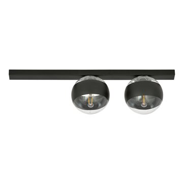 Lampa sufitowa FIT 2 BL/STRIPE nowoczesna czarna/transparent